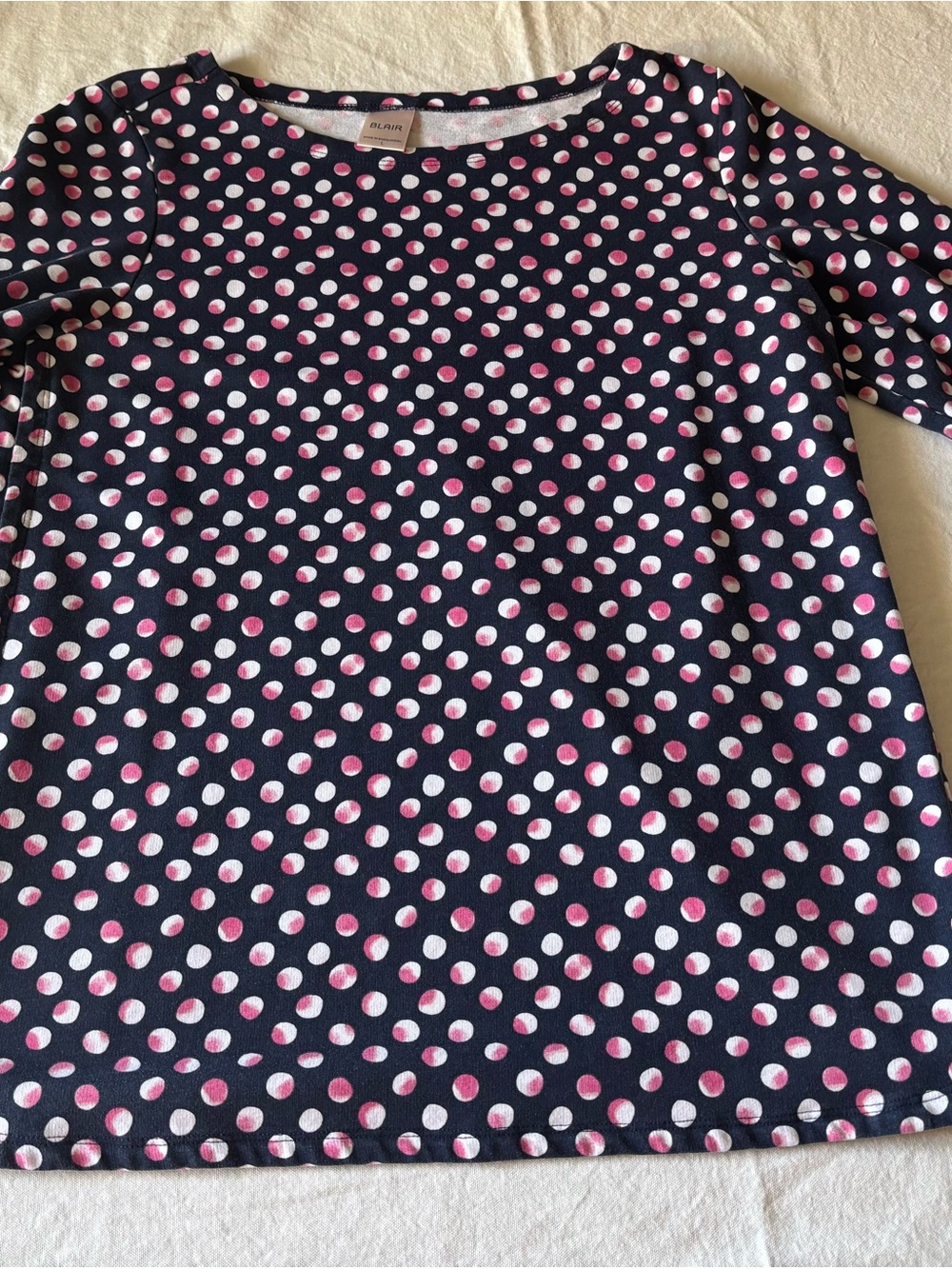 Blair Navy Dress with Pink and White Polka Dots
